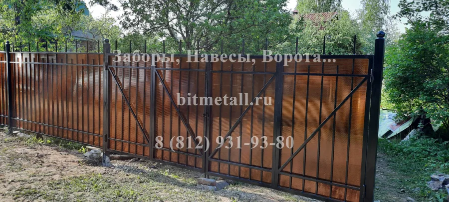 Забор сварной с поликарбонатом. Дивенская.