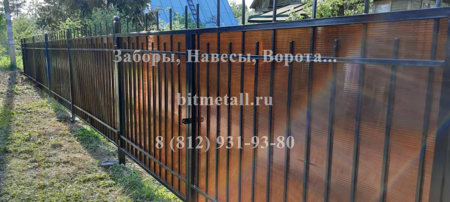 Забор сварной с поликарбонатом. Дивенская.