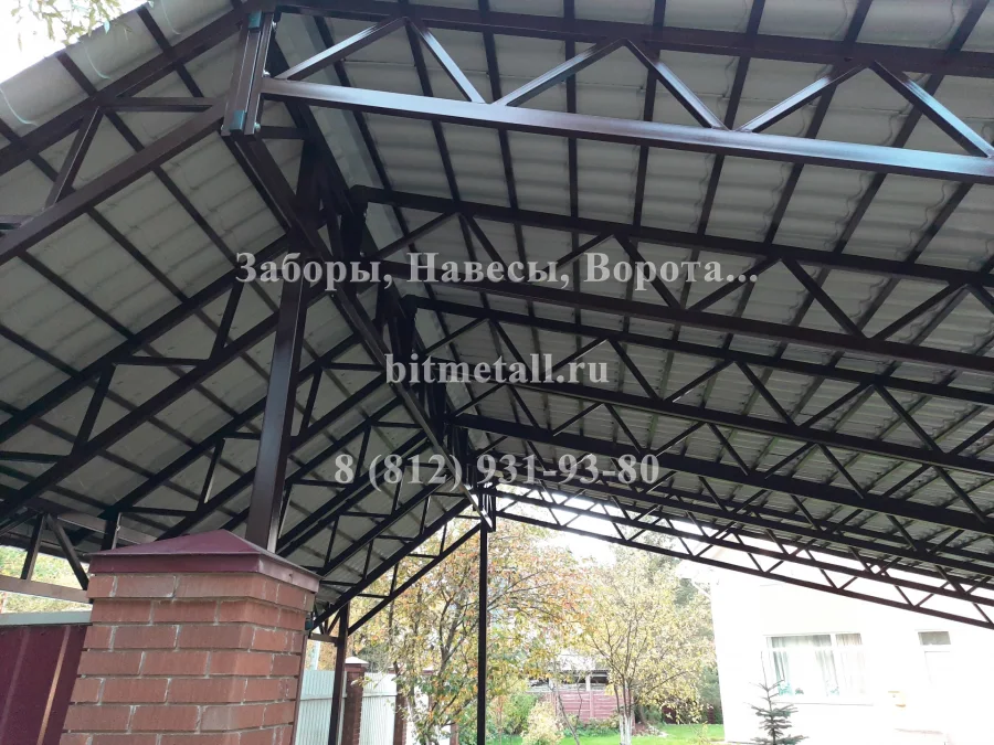 Навес 9×10 м по индивидуальному проекту, Песочный