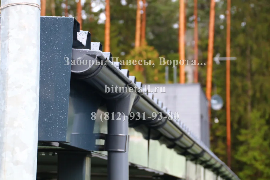 Навес с плоской кровлей 6х15м. Зеленогорск