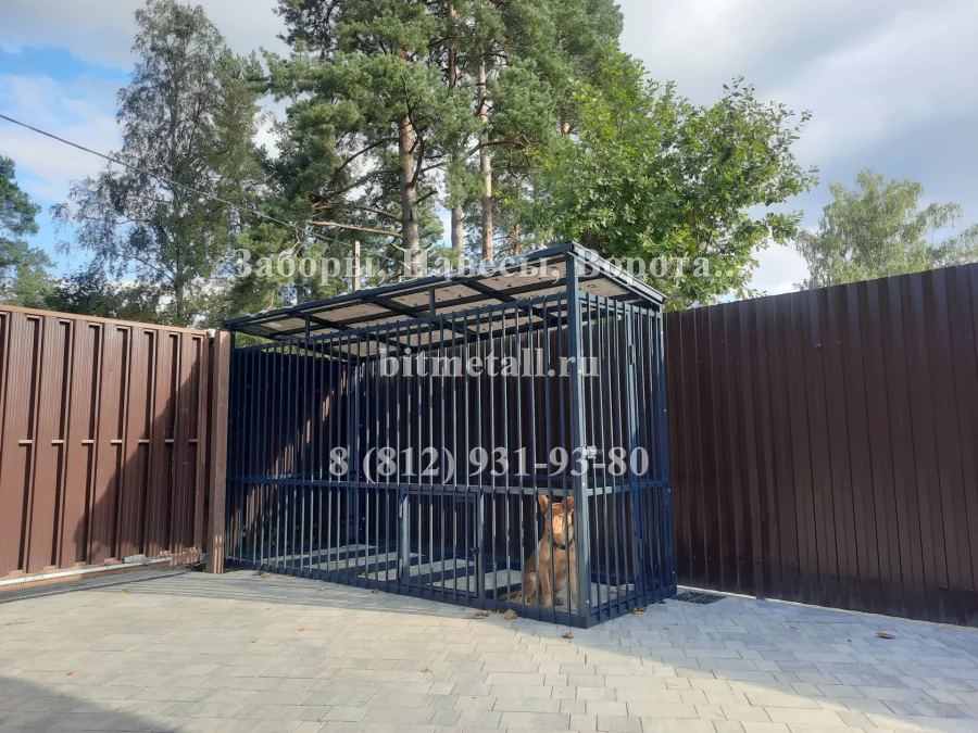 Вольер с монолитным поликарбонатом. Вырица