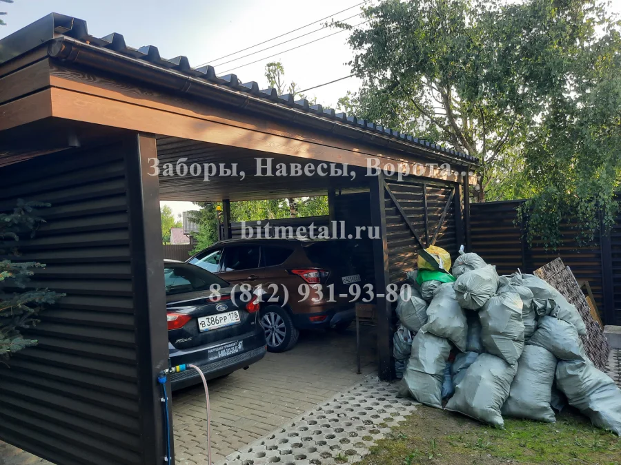 Навес с плоской кровлей. Агалатово