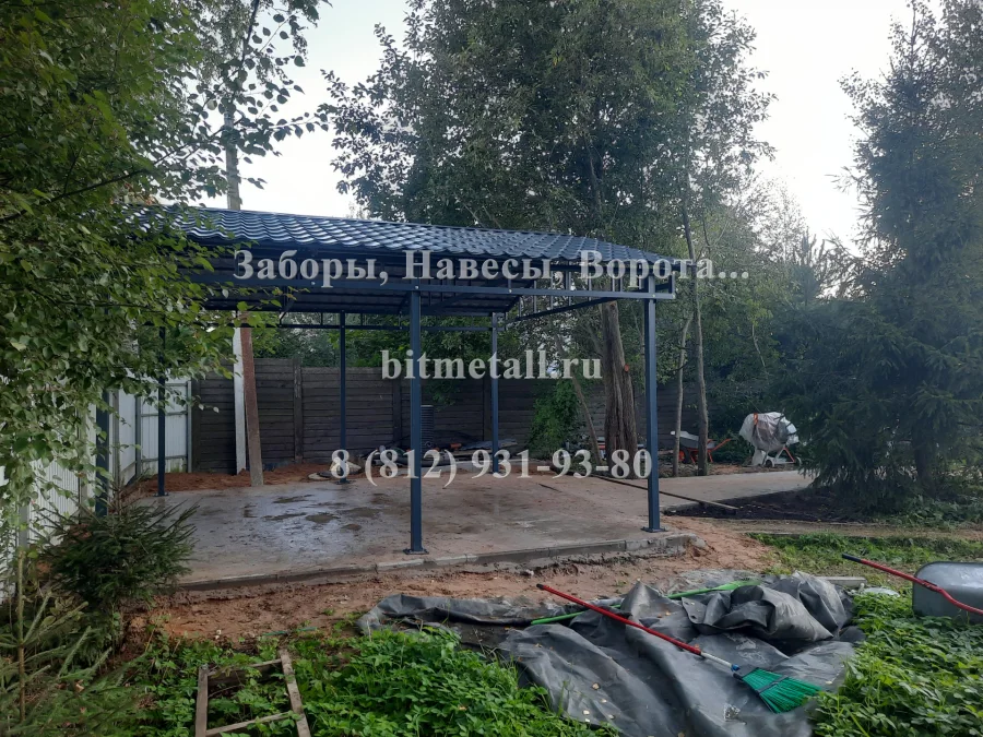 Навес беседка двускатный. Дранишники